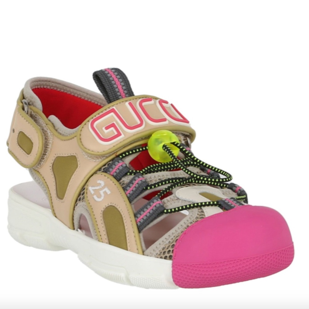 GUCCI MESH FABRIC TINSEL SPORT SANDALS . Size:34 EU